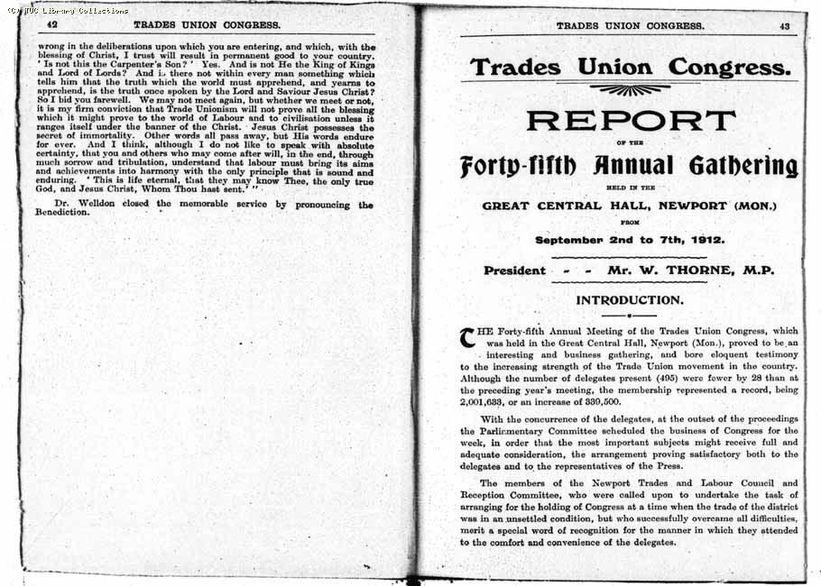 TUC Report, 1912