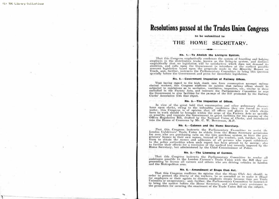 TUC Report, 1912