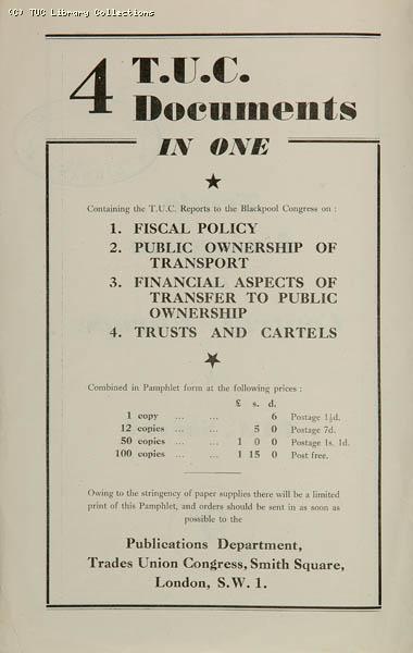 Trade Unionism in Central Europe - TUC Survey, 1946