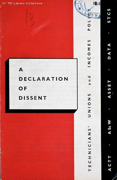 'A declaration of dissent', 1965