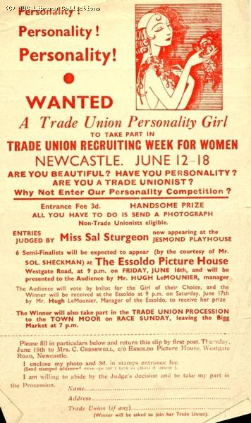 Trade Union Personality Girl contest, Newcastle, c1960