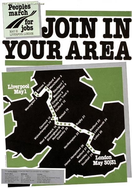 Peoples March for Jobs poster, 1981
