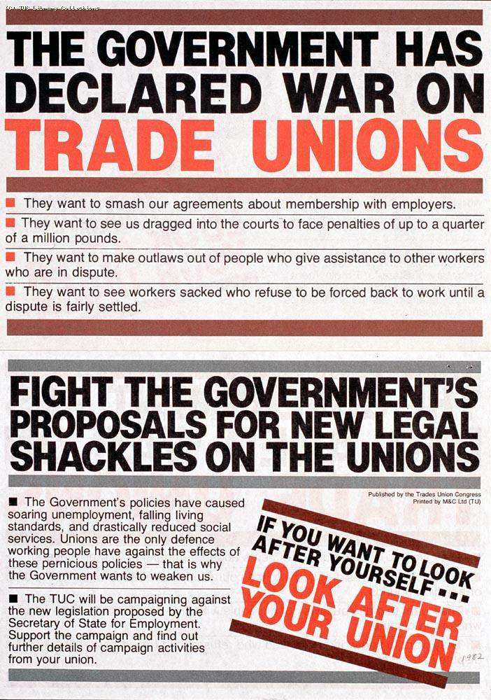 TUC leaflet - Anti-Employment Legislation, 1982
