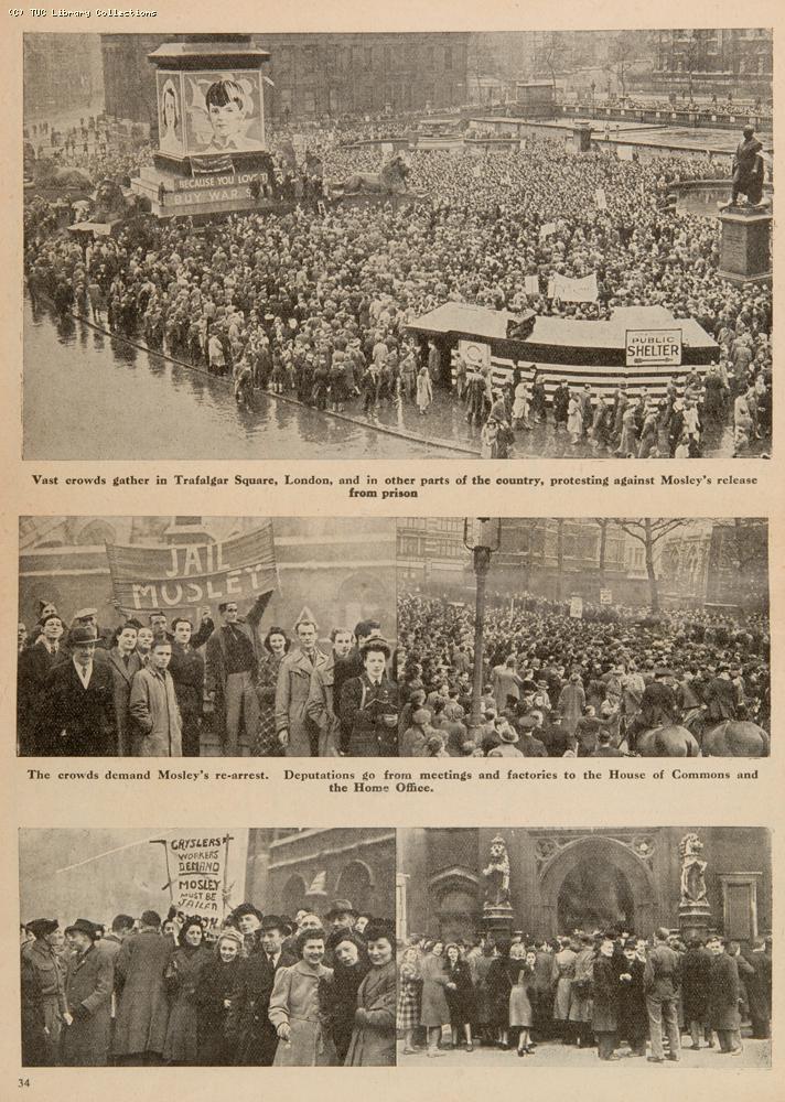 Protest against release of Oswald Mosley, 1943