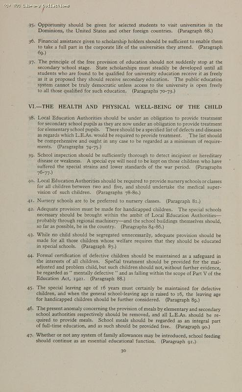 TUC Memorandum on Education after the War, 1942